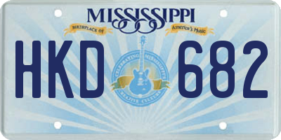 MS license plate HKD682