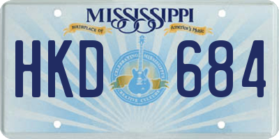 MS license plate HKD684