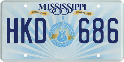 MS license plate HKD686