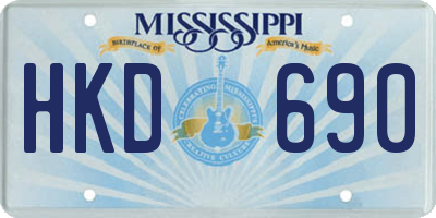MS license plate HKD690