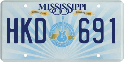MS license plate HKD691