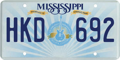 MS license plate HKD692