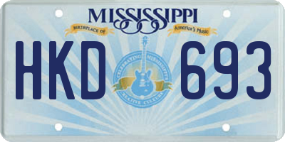 MS license plate HKD693