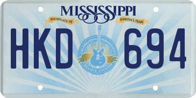 MS license plate HKD694