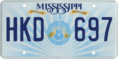 MS license plate HKD697