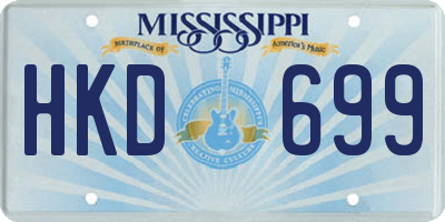 MS license plate HKD699