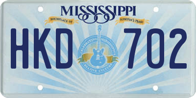 MS license plate HKD702
