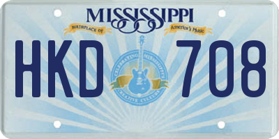 MS license plate HKD708