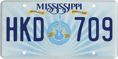 MS license plate HKD709
