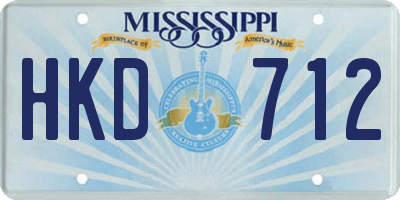 MS license plate HKD712