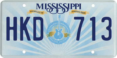 MS license plate HKD713