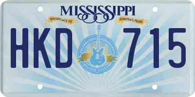 MS license plate HKD715