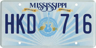 MS license plate HKD716