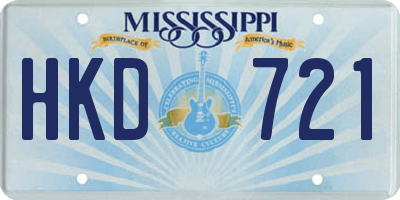 MS license plate HKD721