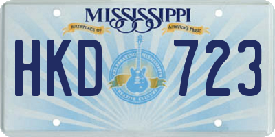 MS license plate HKD723