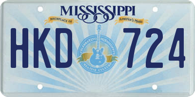 MS license plate HKD724