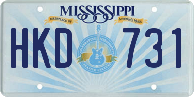 MS license plate HKD731