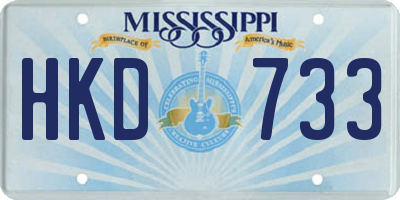 MS license plate HKD733