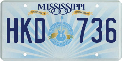 MS license plate HKD736