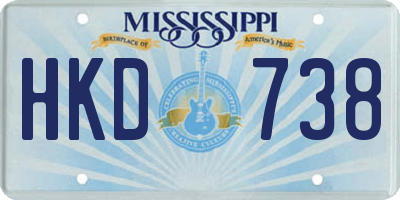 MS license plate HKD738