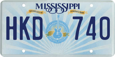 MS license plate HKD740