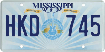 MS license plate HKD745