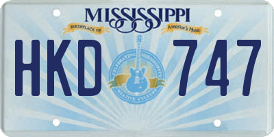 MS license plate HKD747