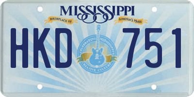 MS license plate HKD751