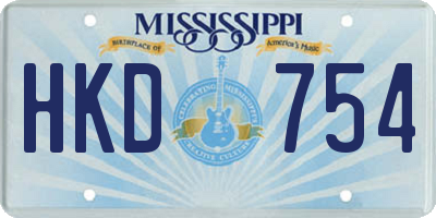 MS license plate HKD754