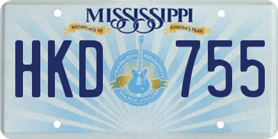 MS license plate HKD755