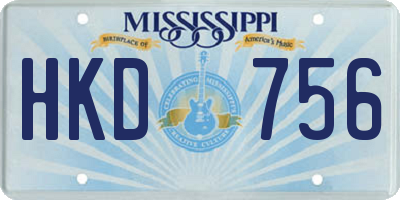 MS license plate HKD756