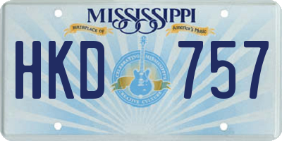 MS license plate HKD757