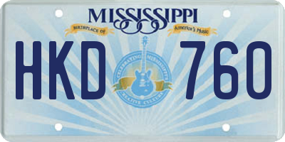 MS license plate HKD760