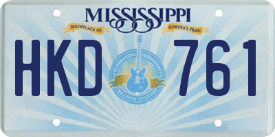 MS license plate HKD761