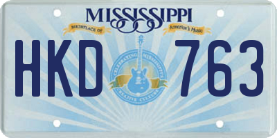 MS license plate HKD763