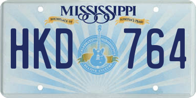 MS license plate HKD764