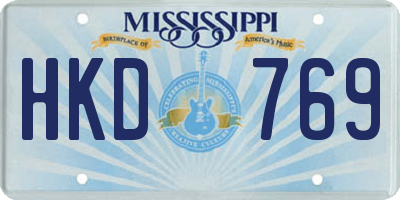 MS license plate HKD769