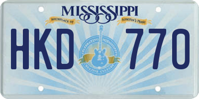 MS license plate HKD770