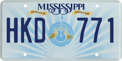MS license plate HKD771