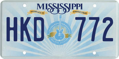 MS license plate HKD772