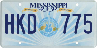 MS license plate HKD775