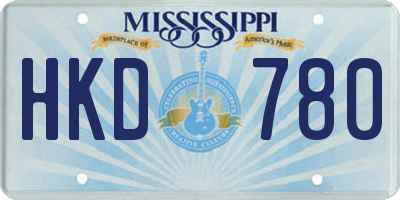 MS license plate HKD780