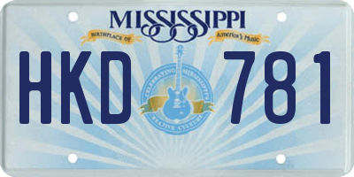 MS license plate HKD781