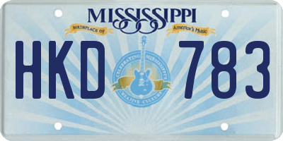 MS license plate HKD783