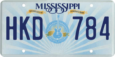 MS license plate HKD784