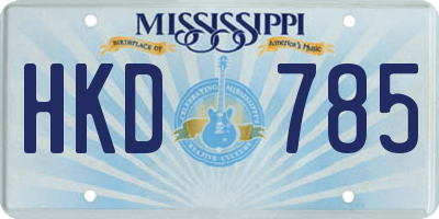 MS license plate HKD785
