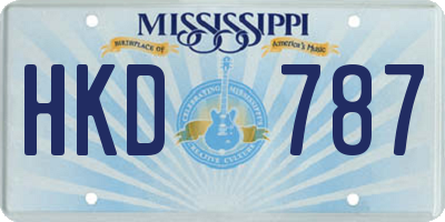MS license plate HKD787