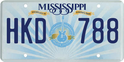 MS license plate HKD788