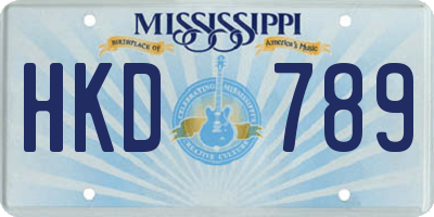 MS license plate HKD789