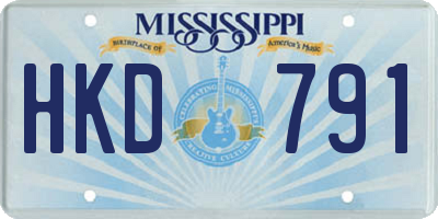 MS license plate HKD791